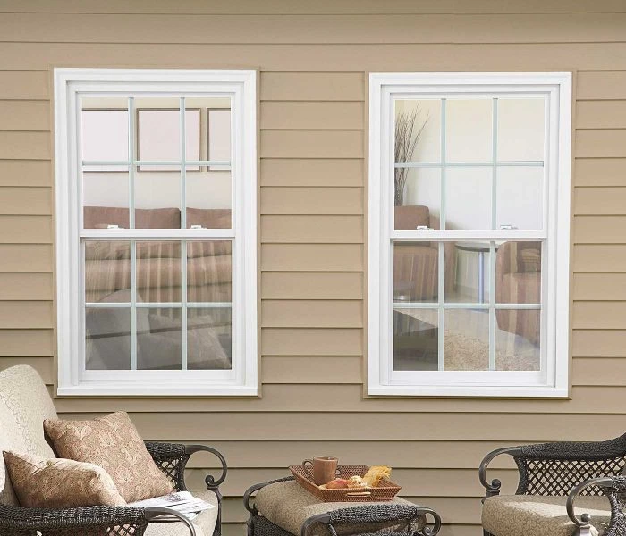 Series 3500 Double Hung Windows in White with Grids