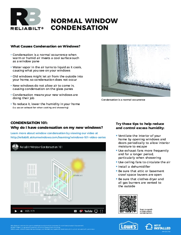 RELIABILT Understanding Condensation Feature Sheet