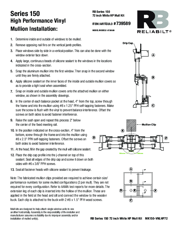 Series 150 HP Mulling Instructions 739589