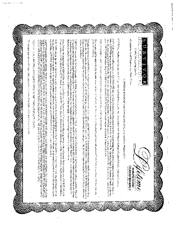 Survivor Warranty Document