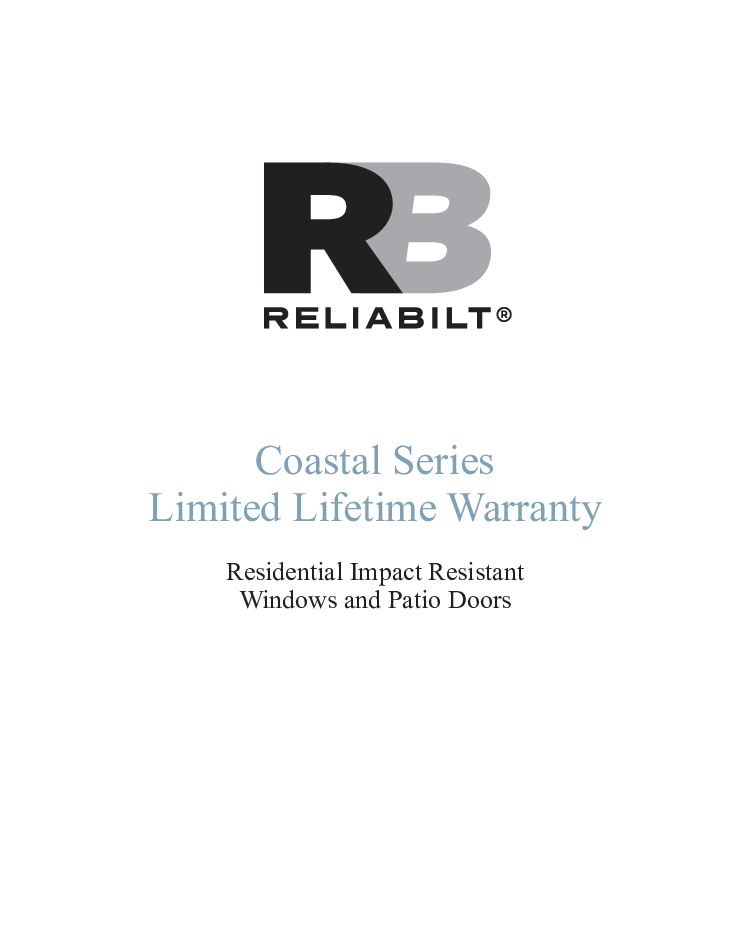 RELIABILT Coastal Series Impact Warranty 2025