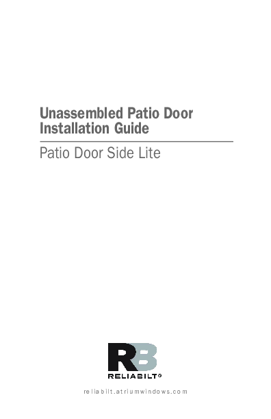 RELAIBILT Coastal Installation Instructions 3300PD and 3330PD Sidelight