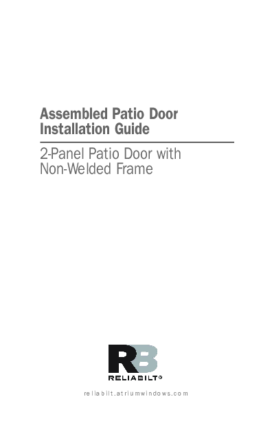 RELAIBILT Coastal Installation Instructions 3300PD Flange Non-Impact