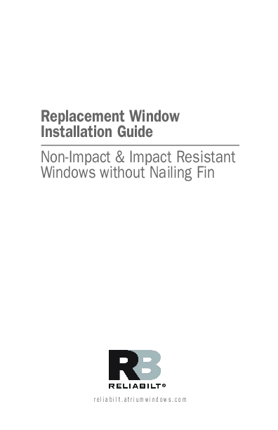 RELAIBILT Coastal Installation Instructions 3300 Rectangle Replacement