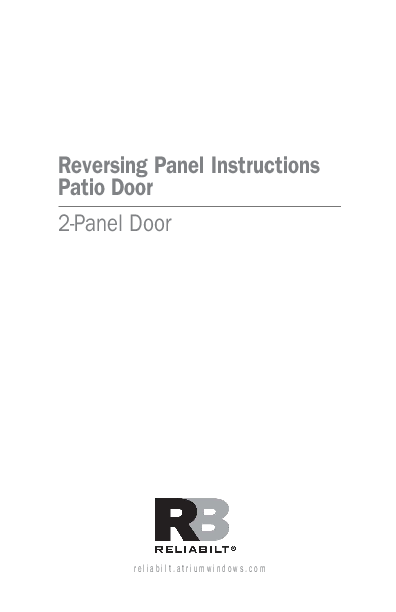 RELAIBILT Coastal Installation Instructions Reversing Patio Door