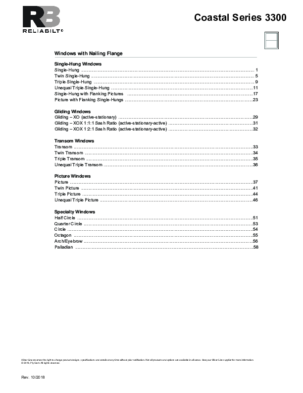 RELIABILT Coastal 3300 Sizing Config SH-HS (F)